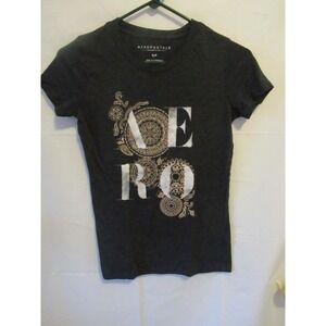 Aeropostale Women's S/P T-Shirts Top short cap sleeves Charcoal gray /tan